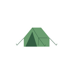 Simple Green Camping Tent Illustration.