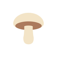 Simple Mushroom Illustration with Beige Cap and Brown Gills.