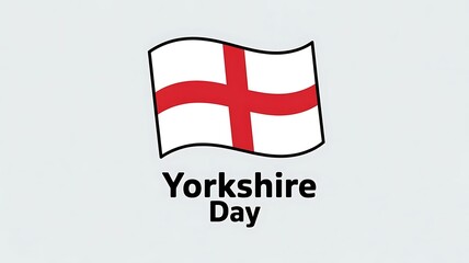 Yorkshire Day and England flag on white background. Yorkshire Day celebration, Happy Yorkshire Day, social media post, banner concept, suitable for sale, Great Britain, created with generative ai