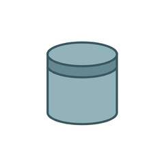 Simple Cylindrical Container with Lid Minimalist Design and Flat Color.