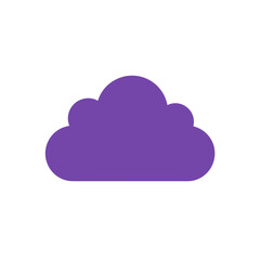 Fototapeta premium Simple Purple Cloud Shape Representing Weather and Atmospheric Conditions.