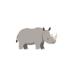 Obraz premium Stylized Gray Rhinoceros with Horn Ears and a Small Tail.