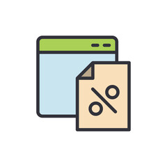 Online Discount Offer Displayed Through Website Interface And Promotion Paper