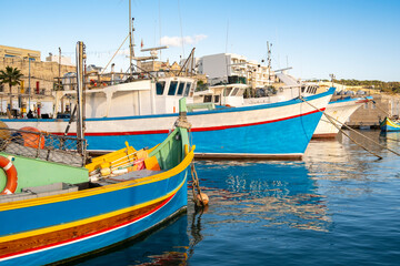 Beautiful view of Marsaxlokk, traditional fisherman village, Malta