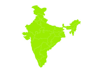 Fototapeta premium 世界地図より、インドの地図 （Map of India）