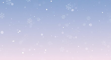 Obraz premium Soft Falling Snowflakes Descending Against a Beautiful Cool Gradient Winter Sky