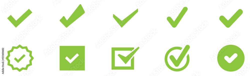 Poster check mark icon. check mark vector icon. checkmark illustration. vector symbols set ,green checkmark