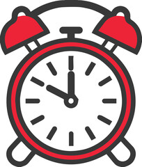 Classic style red alarm clock icon vector