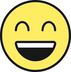 Obraz premium Big smiling yellow face emoticon icon vector