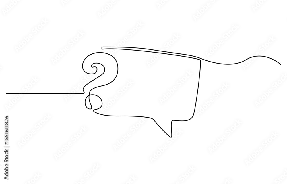 Poster hand drawn one line vector. quick tips. continuous one line drawing of question mark, light bulb and