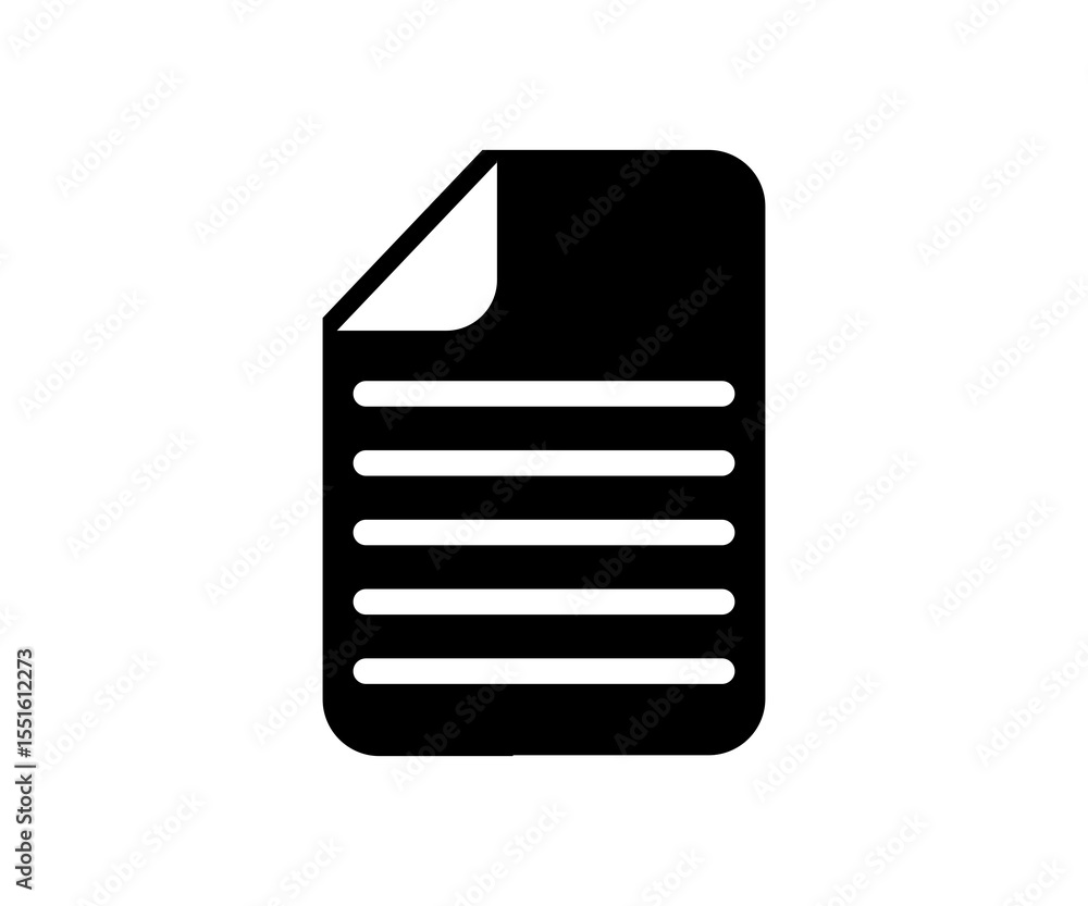 Poster document icon. paper document page icon element. agreement file symbol illustration on transparent b