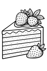 Red strawberries and cream adorn a delicious dessert illustration