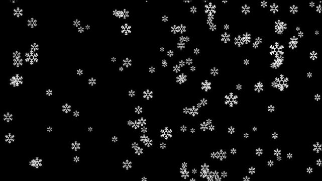 winter snow failing Christmas animation with alpha channel, Rendered animation of snowing. snow falling on green screen. 