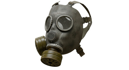 A weathered gas mask, a symbol of safety and preparedness in challenging situations.
