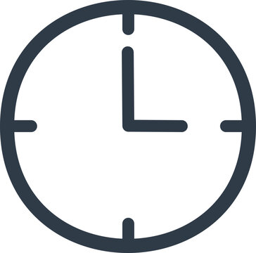 Symbole montre murale noire lignes nettes