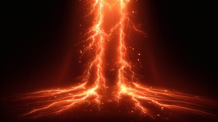 Orange Lightning Energy Power Bolt