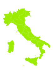 世界地図より、イタリアの地図　（Map of Italy）
