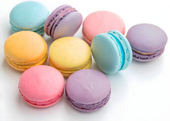 Fototapeta premium colorful macaroons isolated on white