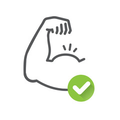 Strong hand icon. Vector illustration of a muscular arm. Strong hand icon. 