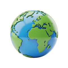 Fototapeta premium Vibrant 3d illustration of earth globe with detailed continents and oceans isolated on black background