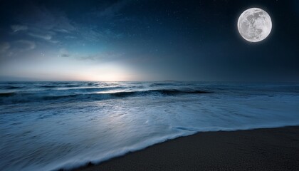 moonlight beachscape at night