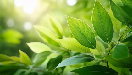 vibrant green leaves soft natural light background nature photography