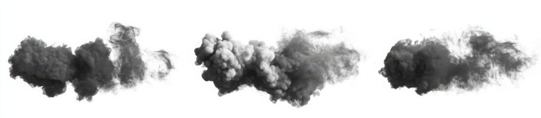 Abstract Gray Scale Ink Splatters On White Background