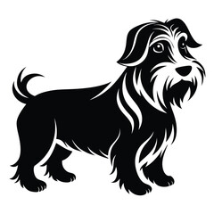 A Stylized Silhouette of a Schnauzer Dog Depicting a Noble Canine Friend with Distinctive Beard and Bushy Eyebrows Artwork
