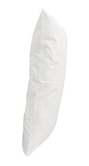 One white pillow after use isolated on white background with clipping path