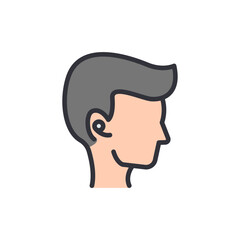 Side Profile Man With Modern Wireless Earbud On Transparent Style