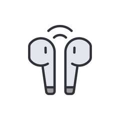 Illustration Of Wireless Earbuds Depicting Modern Audio Technology