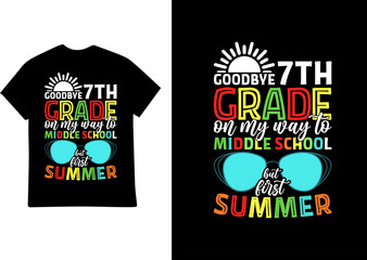 Vibrant Goodbye 7th Grade Design Celebrating Summer and the Transition to Middle School