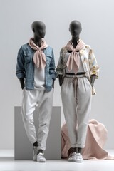 Obraz premium Two mannequins dressed in casual attire