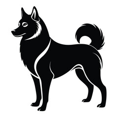 Elegant and Regal Norwegian Elkhound Silhouette A Symbol of Loyalty Strength and Nordic Heritage Portrayed in a Timeless Design