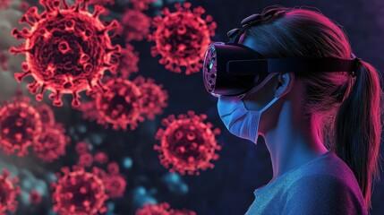 Scientist Using Virtual Reality to Model Virus Mutations and Effects