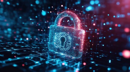 AI-Driven Cybersecurity Concept With Digital Lock Symbol