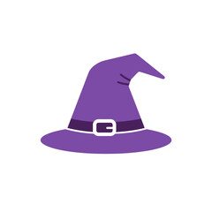Purple Witch Hat with Buckle Symbol of Halloween Festivities.