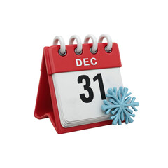 A calendar displays the date December 31st with the word "DEC" stacked above the number "31"