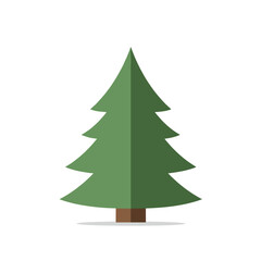 Fototapeta premium Simple Green Fir Tree Illustration for Christmas and Winter Holidays.