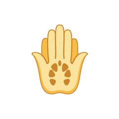 Obraz premium Stylized Hamsa Hand Symbol with Detailed Seed-like Pattern.