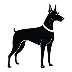 Sleek and Elegant Doberman Silhouette A Striking Depiction of Canine Beauty Grace and Loyalty Stands Tall in Artistic Expression