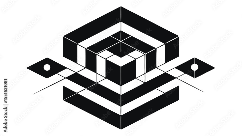 Aufkleber abstract geometric composition with transparency suitable for modern design projects