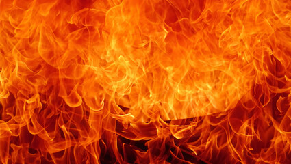 Fototapeta premium Intense flames burning brightly with dynamic energy and warmth