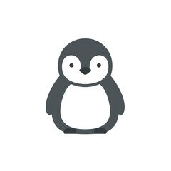 Fototapeta premium Cute Cartoon Penguin in Simple Style.