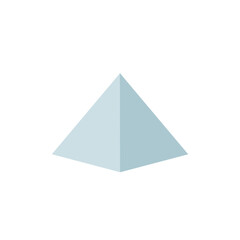Light Blue Isometric Square Pyramid Illustration.