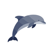 Fototapeta premium Leaping Dolphin: Stylized Aquatic Mammal in Mid-Air.