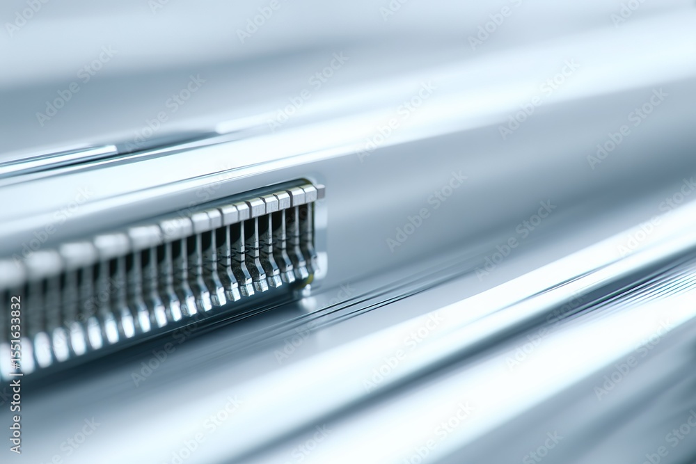 Poster close-up view of metal rods showcasing precision engineering and craftsmanship in a factory setting 