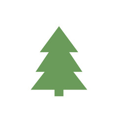 Obraz premium Stylized Evergreen Tree Icon with Geometric Branches in Muted Green.