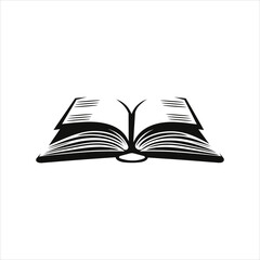 Education Book Vector Silhouette on Contrast Background.