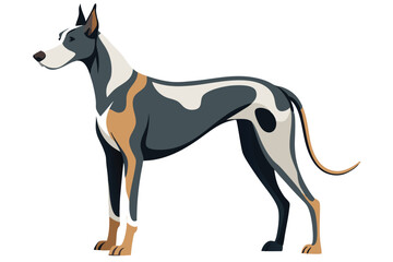 Elegant Great Dane Illustration Standing Tall with Unique Markings A Captivating Canine Composition